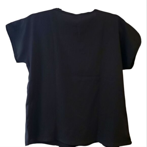 Boho Embroidered Black Peasant Blouse - Picture 3 of 9